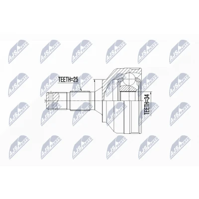 Abbildung von NTY NPZ PE 030 Gelenksatz Vorderachse rechts, links Thermoplast PEUGEOT: 207 Schrägheck, SW, 307 CITROËN: C4 II Schrägheck