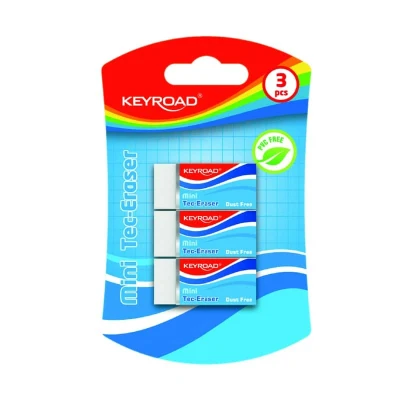Abbildung von Keyroad KR971023 Universal Radiergummi/Technischer Radierer für Bleistift und Buntstift/ 3 Stück/für Buntstift/aus Kautschuk/Farbe: Weiß
