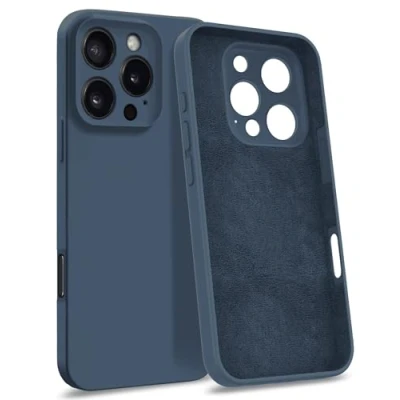 Abbildung von MyGadget Hülle kompatibel mit iPhone 16 Pro [ 4 Layer Struktur Schutzhülle ] Gummierte Handyhülle Soft Inlay &amp; Hardcase Cover außen Dunkelblau