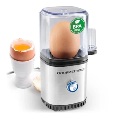 Abbildung von GOURMETmaxx Eierkocher für 1 Ei Edelstahl/schwarz, 70,00 W