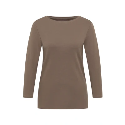 Abbildung von CECIL Damen 3127598 Basic Shirt in Unifarbe, Cocoa Taupe, XX Large