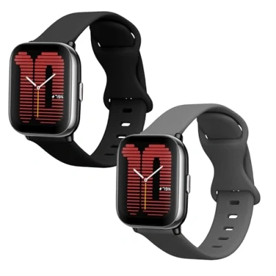 Abbildung von kwmobile 2X Sportarmband kompatibel mit Amazfit Active (A2211) Armband Fitnesstracker Band Set aus TPU Silikon
