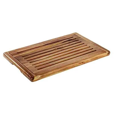 Abbildung von APS 885 Brotschneidebrett, 60 x 40 cm, Höhe 2 Akazienholz, herausnehmbares Krümelfach