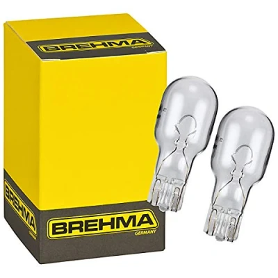 Abbildung von 2x BREHMA W10W T13 Glassockellampe 12V 10W W2.1x9.5d
