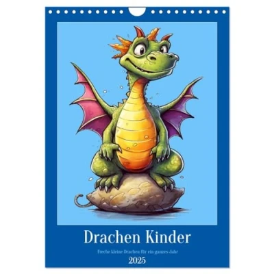 Abbildung von Drachen Kinder (Wandkalender 2025 DIN A4 hoch), CALVENDO Monatskalender