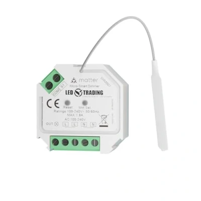 Abbildung von Unterputzmodule Dimmer, 1 Kanal für 230V max. 200W LED mit Taster/Schalter Anschluss Phasenabschnitt dimmbare Lampen, Trafos &amp; Leuchten (Dimmaktor Matter)