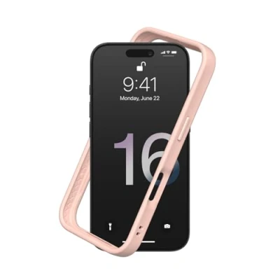 Abbildung von RhinoShield Bumper Case kompatibel mit [iPhone 16 Pro] CrashGuard Stoßdämpfende Schutzhülle im schlanken Design 3.5 Meter Fallschutz Samtrosa