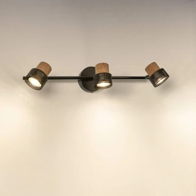 Abbildung von LEDVANCE DECOR SPOT CORK, 3 x 3,4W, 690lm, schwarz, Spotleuchte, verstellbare Köpfe, vielseitig anwendbar, Innenraumspot, austauschbare LED Lampen, dimmbar, warmweiße Lichtfarbe, GU10