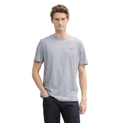 Abbildung von TOM Tailor MIT LOGO Tshirt print, Herren, Größe: Large, Navy white stripes