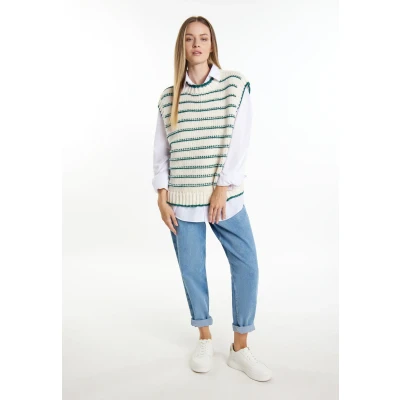 Abbildung von Dreimaster Boundry Strickpullover, Damen, Größe: XS/S, Wollweiss grün
