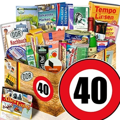 Abbildung von Spezial Geschenk Box/Ossi Paket/Geburtstag 40 / Geschenkkorb Mann