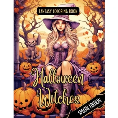 Abbildung von Fantasy Coloring Book Halloween Witches Special Edition: For Adults and Teens Black Line Grayscale Pages of (Witches Books)