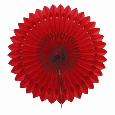 Abbildung von Creativery 1 Papierfächer 40cm (rot 250) // Deko Papier Fächer Rosetten Blumen Raumdeko Papierrosetten Hängedeko