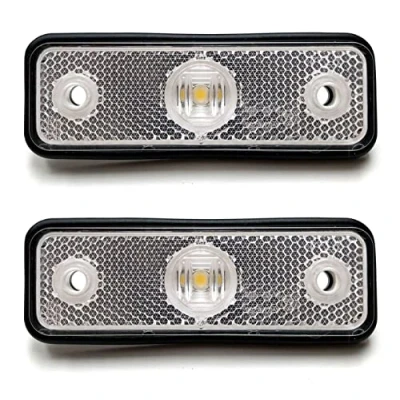 Abbildung von MelTruck® 2x Weiße LED Umrissleuchte Begrenzungsleuchte E9 für Trailer Anhänger Wohnwagen