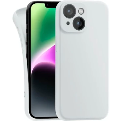 Abbildung von MyGadget Hülle Kompatibel mit iPhone 14 robuste Silikon Schutzhülle TPU Case Slim Silikonhülle Back Cover Kratzfest Handyhülle Matt Weiß