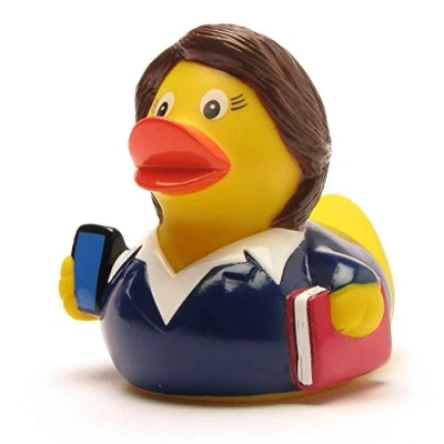 Abbildung von Duckshop I Badeente Business Woman Quietscheentchen Quietscheente L: 8 cm inkl. Badeenten Schlüsselanhänger im Set