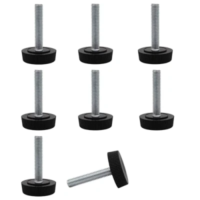 Abbildung von SKIR&#039;CO Möbel Nivellierfüße, M6 x 30 mm, verstellbare runde Beine, 25 mm Durchmesser, Gewinde Nivellierfuß, 8 Stück