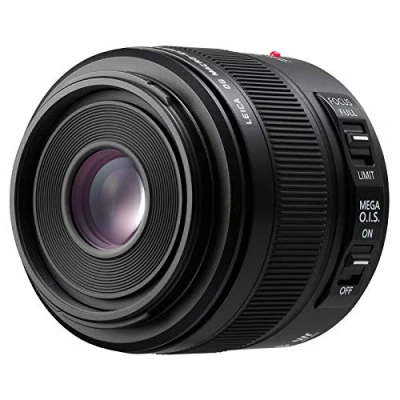 Abbildung von Panasonic H ES045E LEICA DG ELMARIT Makro 45 mm F2.8 ASPH. Objektiv (Hochleistungs Objektiv, 90 KB, O.I.S.) schwarz