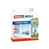Abbildung von Fensterfolie tesamoll THERMO COVER Fensterisolierfolie, tesa, transparent, glatt, wärmedämmende Folie einfache Montage durchsichtig 4 m : 1,5