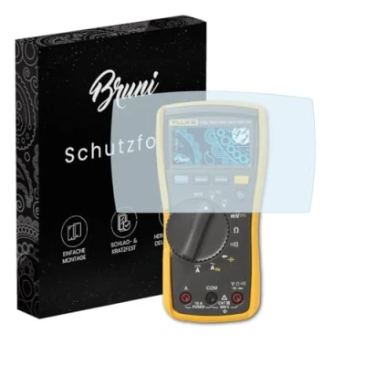 Abbildung von Bruni Schutzfolie kompatibel mit Fluke 115 Folie, glasklare Displayschutzfolie (2X)