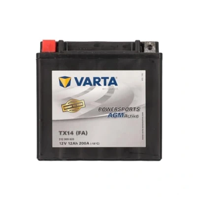 Abbildung von VARTA Motorradbatterie 12 Ah / 200 A Powersports Active AGM lange Lebensdauer, vorgeladen, wartungsfrei, geeignet für Motorräder, Motorroller, Quads, Jetskis und Schneemobile, schwarz