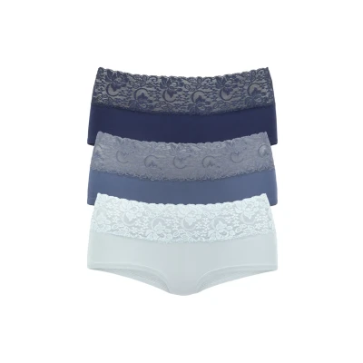 Abbildung von Lascana 3 PACK Panties, Damen, Größe: 48/50, Eisblau rauchblau navy