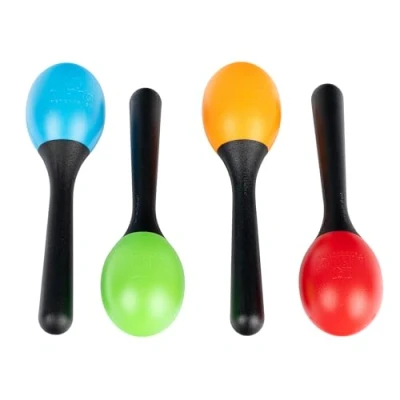 Abbildung von Nino Percussion 4 teiliges Eier Maraca Shaker Set für Klassenzimmer Musik und frühkindliche Bildung nicht hergestellt in China langlebiges Material, 2 Jahre Garantie (NINOSET569)