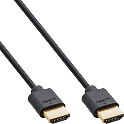 Abbildung von InLine® Slim Ultra High Speed HDMI Kabel, 8K4K, Stecker/Stecker, schwarz/gold, 2m