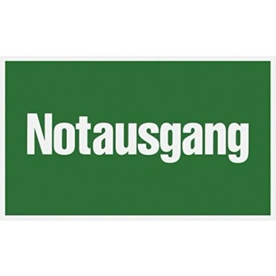 Abbildung von Metafranc Hinweisschild &quot;Notausgang&quot; 250 x 150 mm / Beschilderung Infoschild Rettungsweg Fluchtweg Notausgang Sicherheitsmarkierung Gewerbekennzeichnung 500140