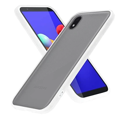 Abbildung von Cadorabo Hülle kompatibel mit Samsung Galaxy A01 CORE Schutzhülle TPU Silikon Case Hybrid Matt Design Anti Rutsch Slim Kratzfest Gummi Rundumschutz für in Transparent