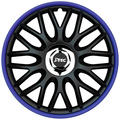 Abbildung von Satz J Tec Radzierblenden Orden R 13 Zoll Schwarz/Blau + Chrom Ringe
