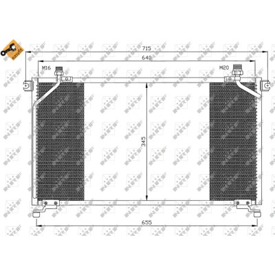 Abbildung von NRF EASY FIT 35373 Klimakondensator mit Dichtring Aluminium 640 R 134a NISSAN: TERRANO 2, FORD: Maverick SUV
