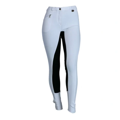 Abbildung von HKM Reithose Basic Belmtex Grip 3/4 Besatz Weiß/schwarz 42