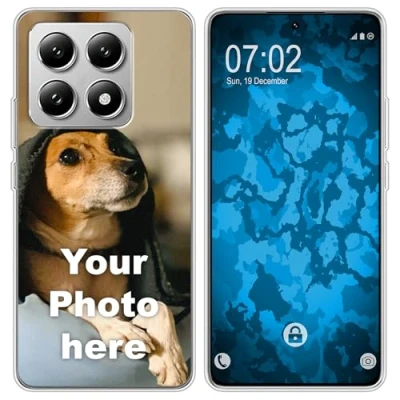 Abbildung von PhoneNatic personalisierte Handyhülle für Xiaomi 14T Custom Silikon Case in Clear zum selbst gestalten mit eigenem Foto Bild Text individuell