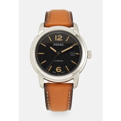 Abbildung von Fossil Heritage Automatic 3HAND DATE Uhr silvercoloured/brown, Herren, Größe: One Size, Silver coloured/brown
