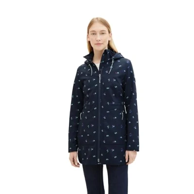Abbildung von TOM TAILOR Damen Softshell Jacke mit Kapuze, 26733 Navy Colorful Floral Design, L