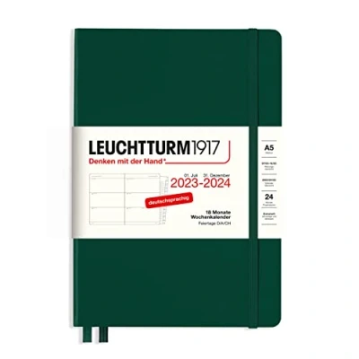 Abbildung von LEUCHTTURM1917 367593 Wochenkalender Medium (A5) 2024, 18 Monate, Forest Green, Deutsch