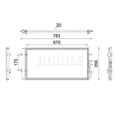 Abbildung von MAHLE ORIGINAL AC 921 000P Klimakondensator mit Trockner 670