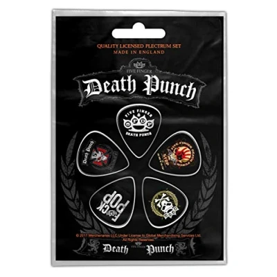 Abbildung von Five Finger Death Punch Plektrum Set Knuckles Logo 5 Plectrum Guitar Picks Gitarre