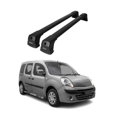 Abbildung von OMAC Dachträger Gepäckträger kompatibel mit Renault Kangoo 2 2008 2024 Grundträger Alu Schwarz