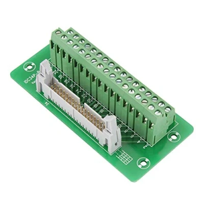 Abbildung von Keenso IDC34P Breakout Board 34Pin Stiftleiste Tragschienenmontage Schnittstelle Stromversorgungsmodul Anschlussblock Anschluss SPS mit Halterung