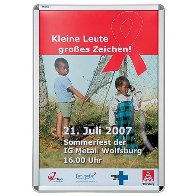 Abbildung von Franken Wechselrahmen Tafel silber Aluminium Klapprahmen 62,6 cmx87,3
