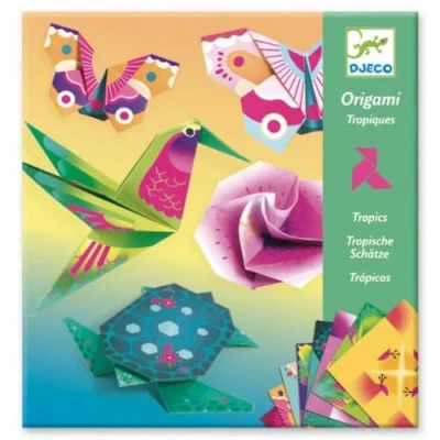 Abbildung von DJECO DJ08754 Origami Paper Craft Kit Tropics (Level 3) Bastelset, Medium