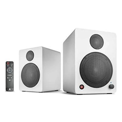 Abbildung von Wavemaster CUBE MINI white Regallautsprecher System (36 Watt) mit Bluetooth Streaming, Digitalanschluss und IR Fernbedienung, Aktiv Boxen, Nutzung für TV/Tablet/Smartphone, weiß (66371)