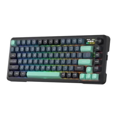 Abbildung von Redragon K724 PRO kabellose Gasket Gaming Tastatur mit Hype Bildschirm und Knopf, 80% mechanische Tastatur, einfach zu bedienendes 1,14’’ TFT Info Display, 5 lagige Geräuschdämpfung, lineare Schalter
