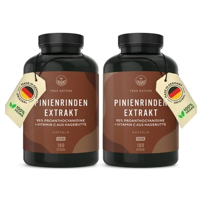 Abbildung von Pinienrinden Extrakt 360 Kapseln Vegan TRUE NATURE 2x180 St
