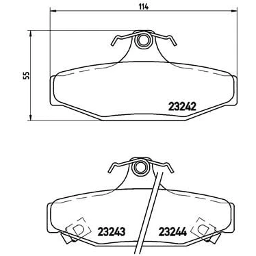 Abbildung von BREMBO P 15 004 Bremsbelagsatz mit akustischer Verschleißwarnung Bremssattelschrauben ohne Zubehör SSANGYONG: Rexton / 2, Musso SUV