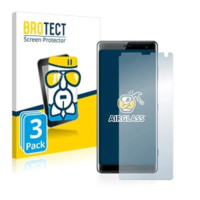 Abbildung von BROTECT Schutzglas für Sony Xperia XZ3 (3 Stück) Schutzfolie Panzer Folie Glas [Extrem Kratzfest 9H, Anti Fingerprint, Ultra Transparent]