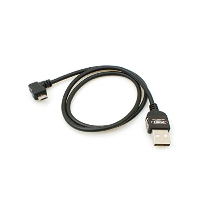 Abbildung von System S Micro USB 2.0 Kabel gewinkelt 90 Grad Winkelstecker (Links/Male) Adapter Datenkabel und Ladekabel 50 cm