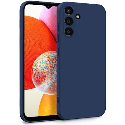 Abbildung von MyGadget Hülle für Samsung Galaxy A14 5G Zweilagige Handyhülle mit Kameraschutz Cover Innenfutter &amp; Silikon außen Dunkelblau